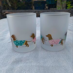 Pair of Culver Dachshund Tropical Hawaiian 13.5 oz Tumblers